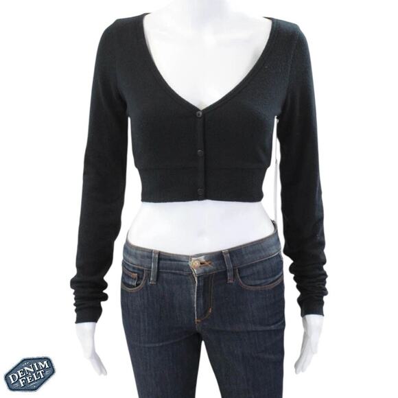 Alo Yoga Women’s Black Alolux Cropped Me Time Button Down Cardigan | NEW/NWT! - Picture 1 of 16